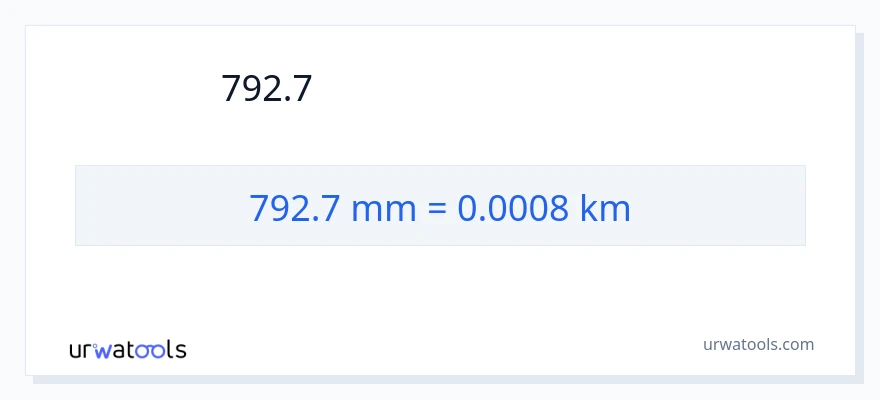 792.7 ミリメートル から キロメートル への変換