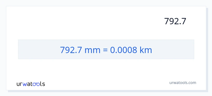 792.7 ملی میٹر سے کلومیٹر کی تبدیلی