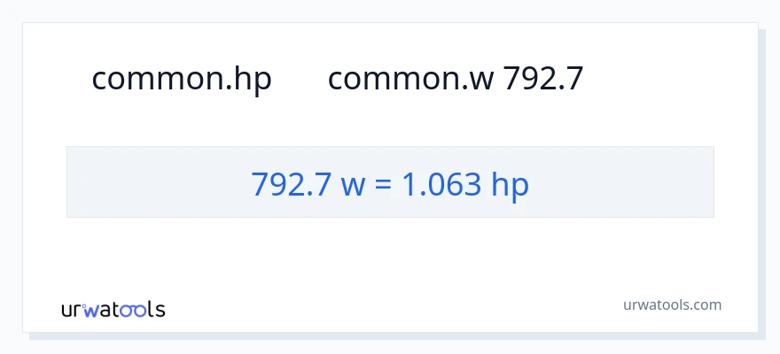 تبدیل 792.7 وات به اسب بخار