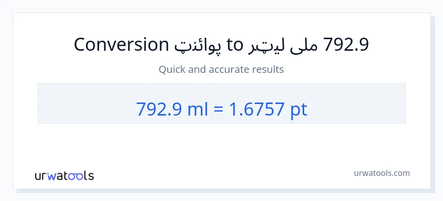 792.9 ملی لیټرونه ته Pints بدلون