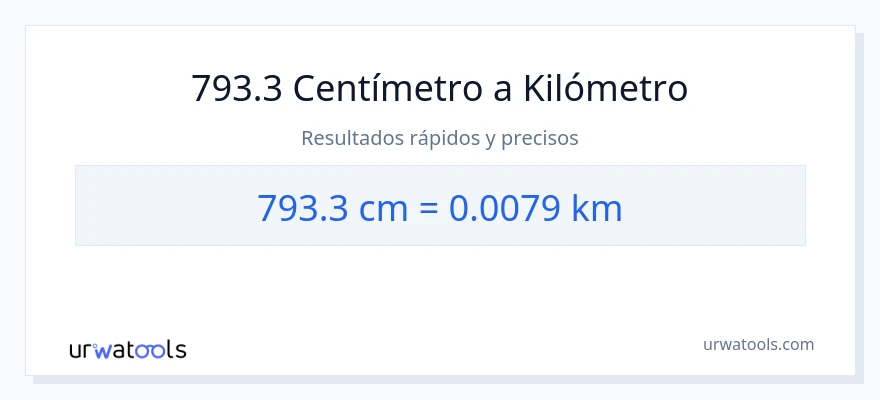 Conversión de 793.3 Centímetros a kilómetros