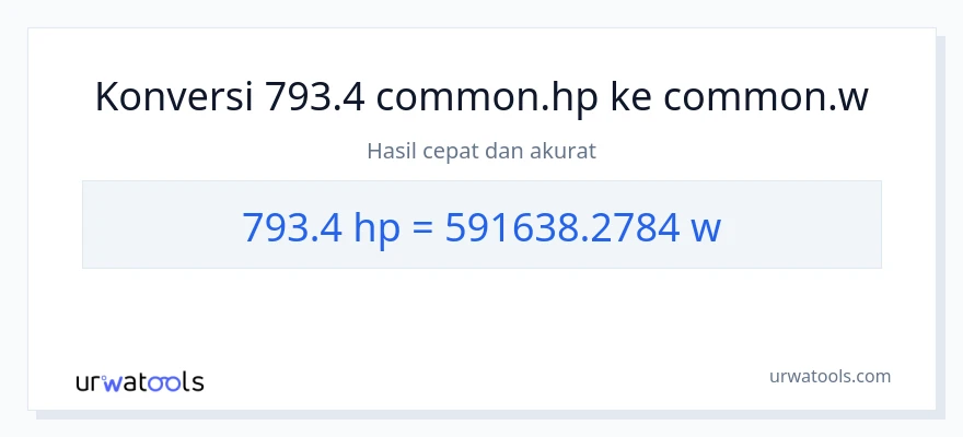 Konversi 793.4 daya kuda ke watt