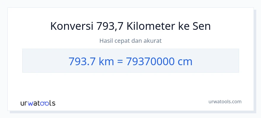 Konversi 793.7 kilometer ke Sentimeter