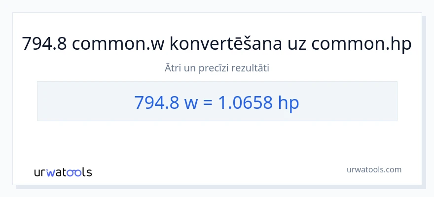 794.8 vati uz zirgspēki konversiju