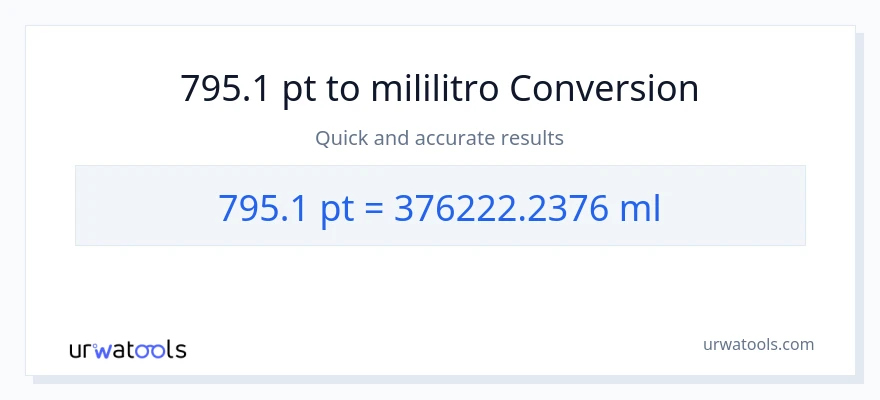 795.1 Pints patungong mga mililitro na conversion