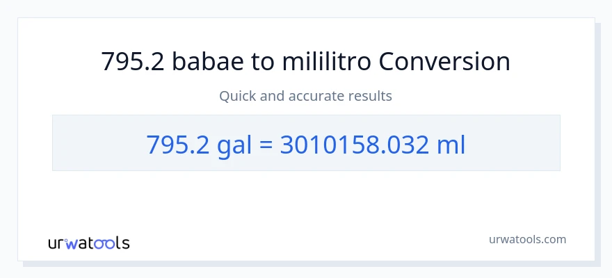 795.2 Mga galon patungong mga mililitro na conversion