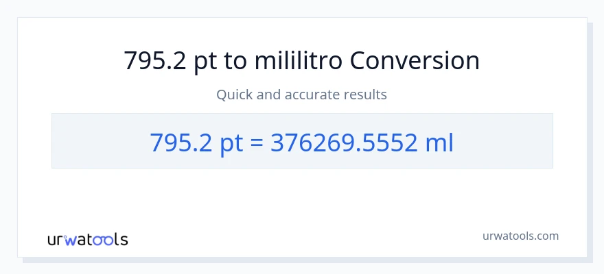 795.2 Pints patungong mga mililitro na conversion