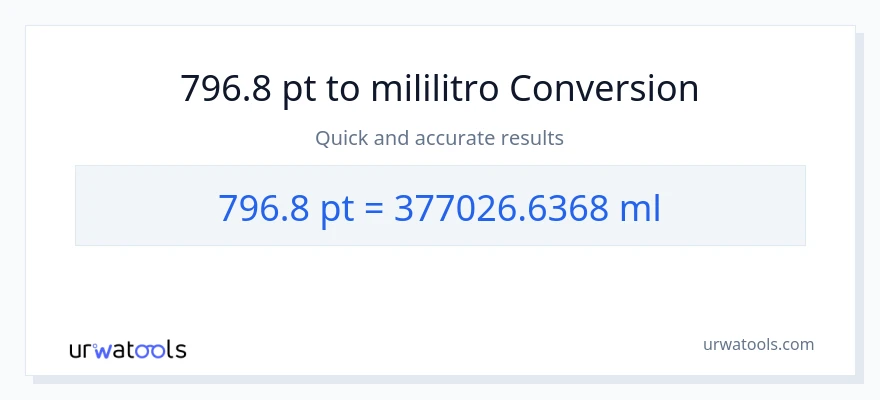 796.8 Pints patungong mga mililitro na conversion