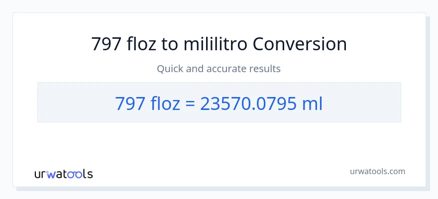 797 mga onsa ng likido patungong mga mililitro na conversion