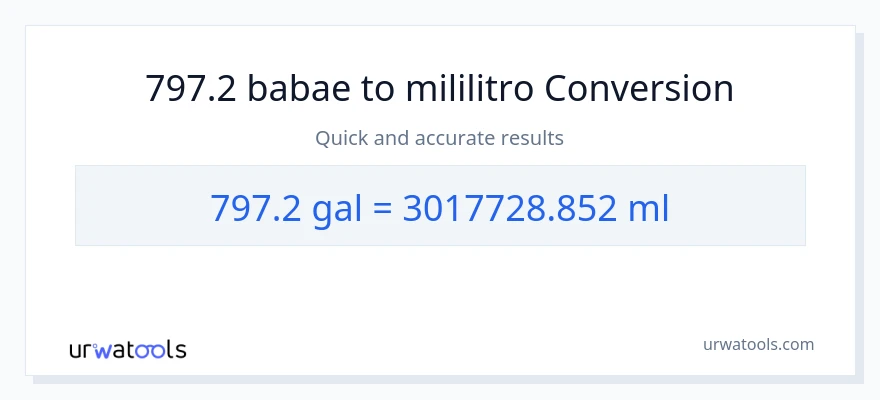 797.2 Mga galon patungong mga mililitro na conversion