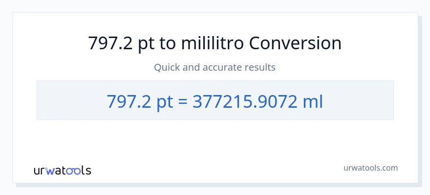 797.2 Pints patungong mga mililitro na conversion