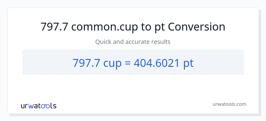 797.7 mga tasa patungong Pints na conversion