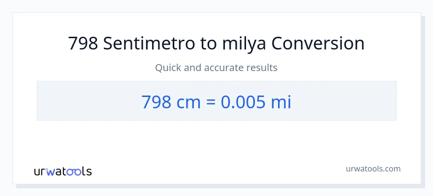 798 Mga Sentimetro patungong milya na conversion