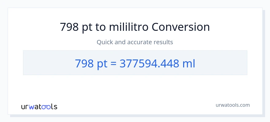 798 Pints patungong mga mililitro na conversion