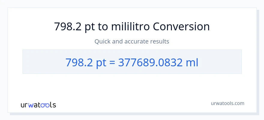 798.2 Pints patungong mga mililitro na conversion