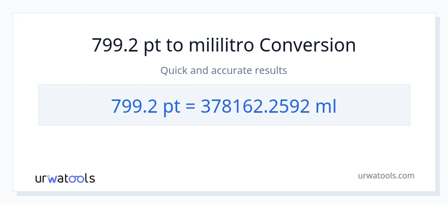 799.2 Pints patungong mga mililitro na conversion