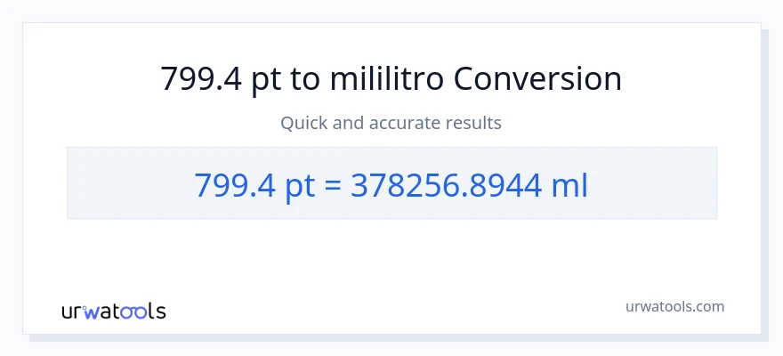 799.4 Pints patungong mga mililitro na conversion