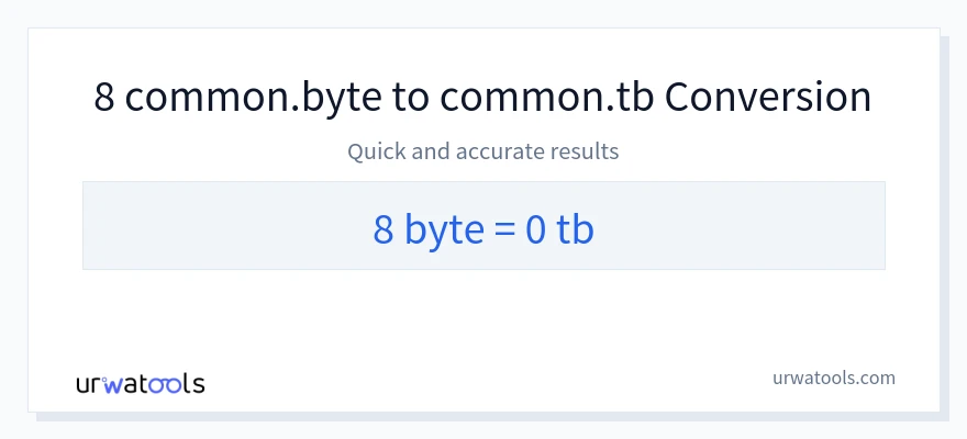8 Bytes 到 Terabytes 轉換