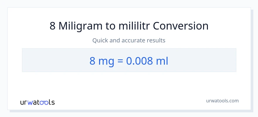 Konverze z miligramy na mililitrů: 8