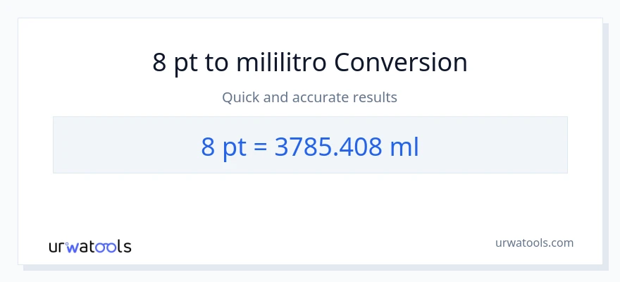 8 Pints patungong mga mililitro na conversion