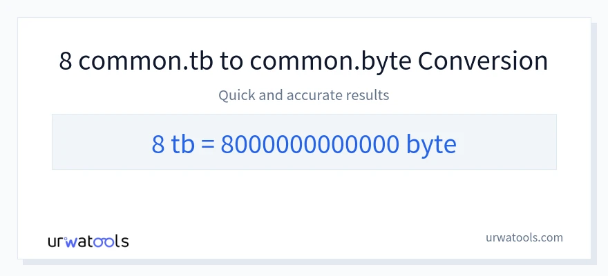 8 Terabytes 到 Bytes 轉換