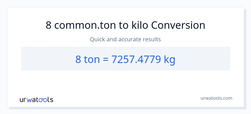 8 Tons patungong kilo na conversion