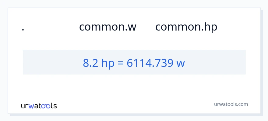 تبدیل 8.2 اسب بخار به وات