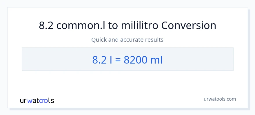 8.2 Liters patungong mga mililitro na conversion