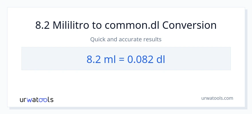 8.2 mga mililitro patungong Dls na conversion