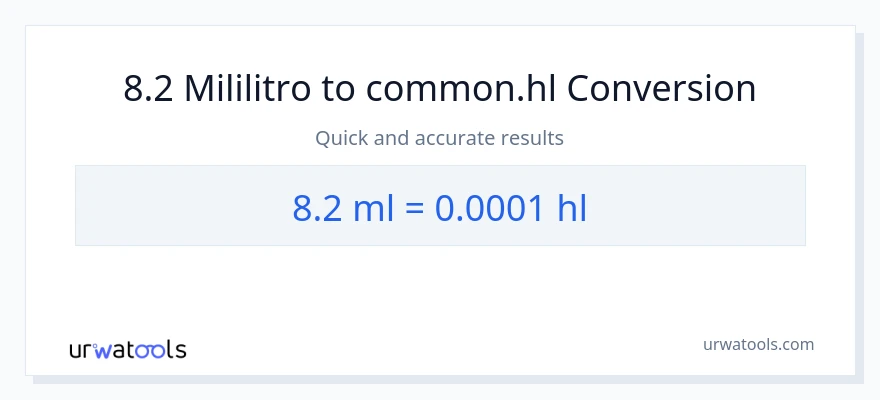 8.2 mga mililitro patungong Hls na conversion
