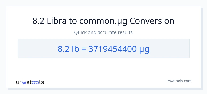 8.2 Lbs patungong mga mikrogramo na conversion