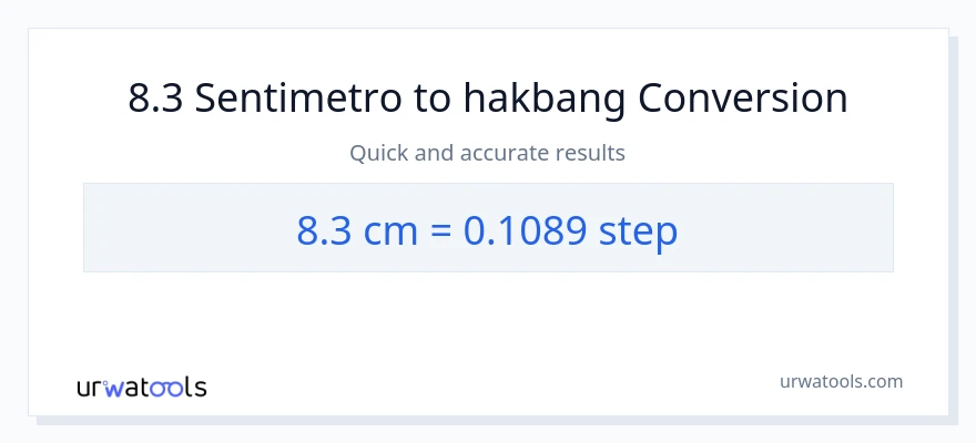 8.3 Mga Sentimetro patungong mga hakbang na conversion