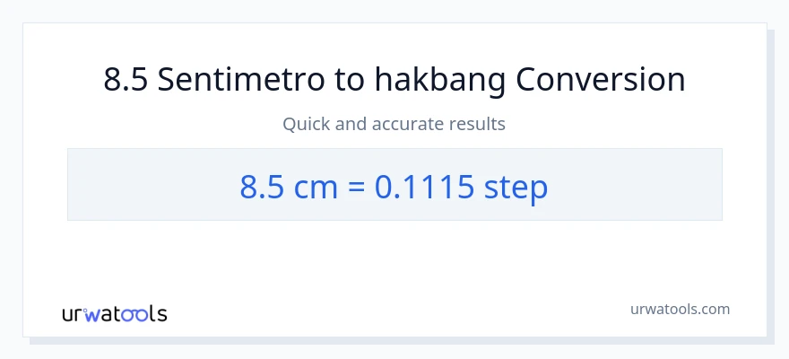 8.5 Mga Sentimetro patungong mga hakbang na conversion