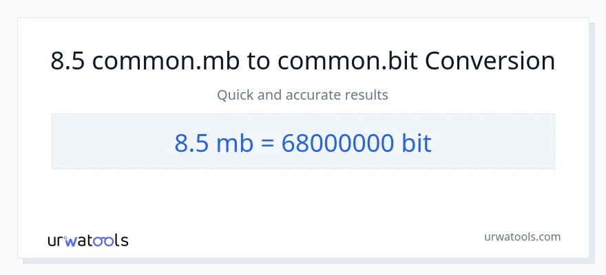 8.5 Megabytes থেকে Bits রূপান্তর