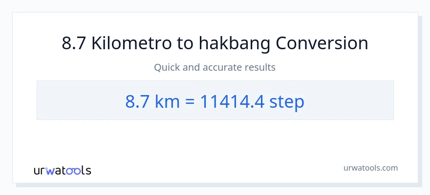 8.7 Kilometro patungong mga hakbang na conversion