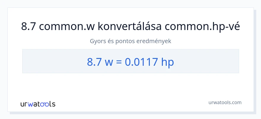 8.7 watt - lóerő konverzió