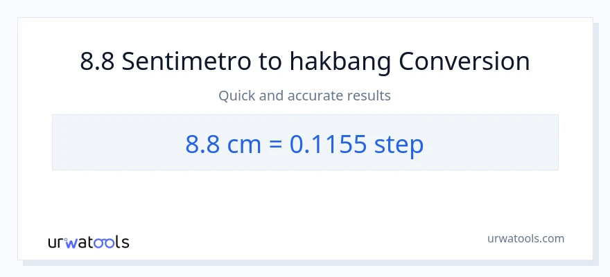 8.8 Mga Sentimetro patungong mga hakbang na conversion