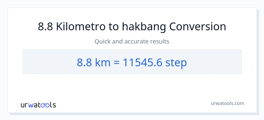 8.8 Kilometro patungong mga hakbang na conversion