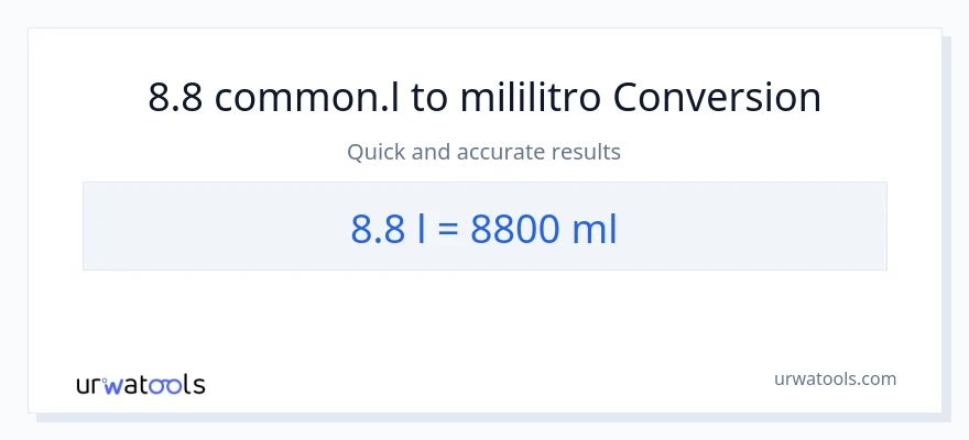 8.8 Liters patungong mga mililitro na conversion