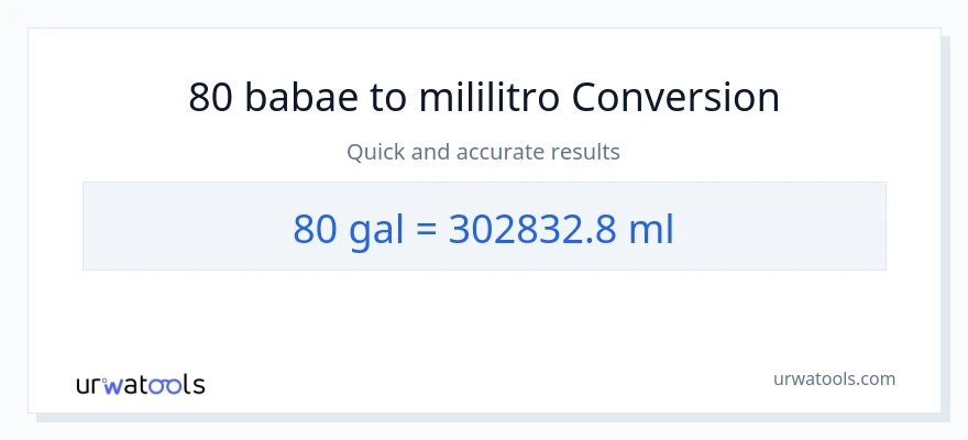 80 Mga galon patungong mga mililitro na conversion