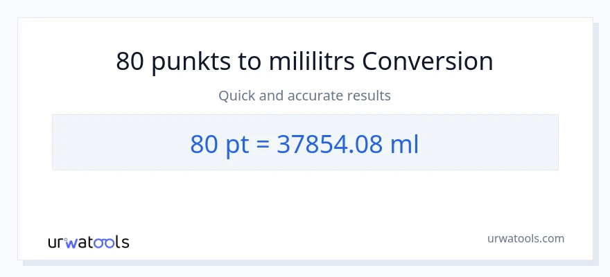 80 Pints uz mililitri konversiju