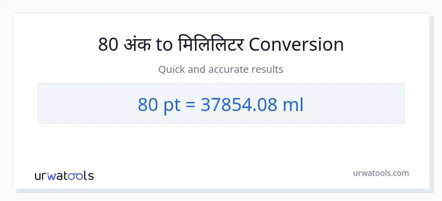80 Pints बाट मिलिलिटर सम्म रूपान्तरण