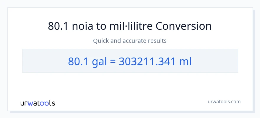 Conversió de 80.1 Galons a mil·lilitres