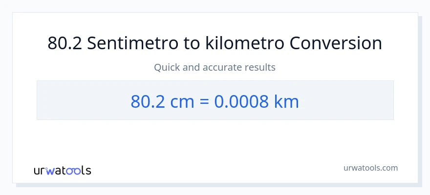 80.2 Mga Sentimetro patungong Kilometro na conversion
