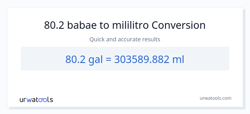 80.2 Mga galon patungong mga mililitro na conversion