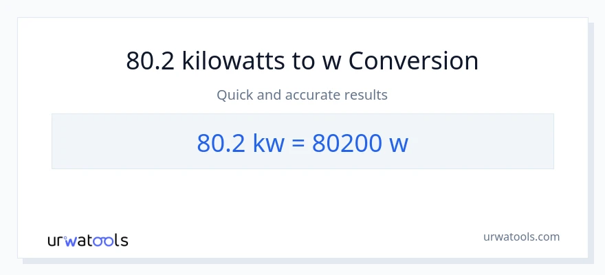 Conversió de 80.2 quilowatts a watts