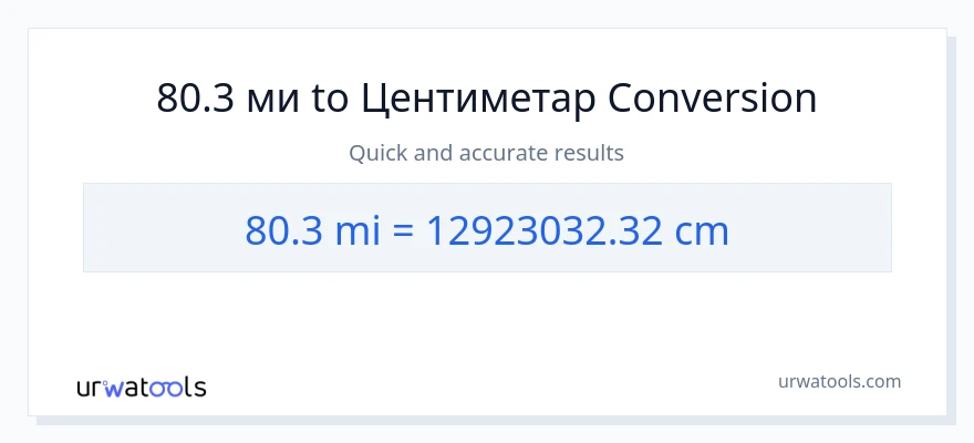 Конверзија од миље до Центиметри: 1}