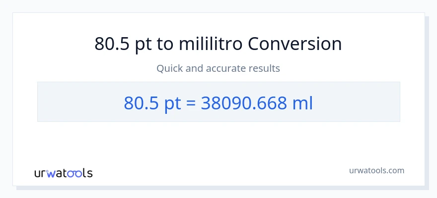 80.5 Pints patungong mga mililitro na conversion