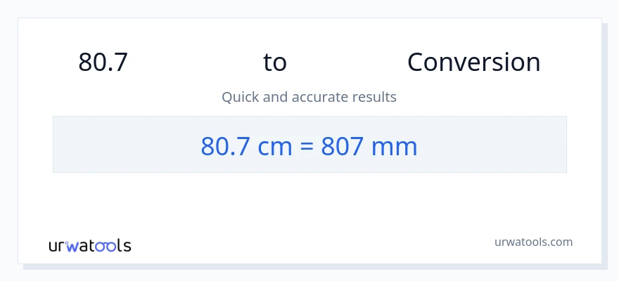 การแปลง 80.7 เซนติเมตร เป็น มิลลิเมตร