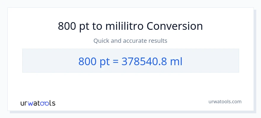 800 Pints patungong mga mililitro na conversion
